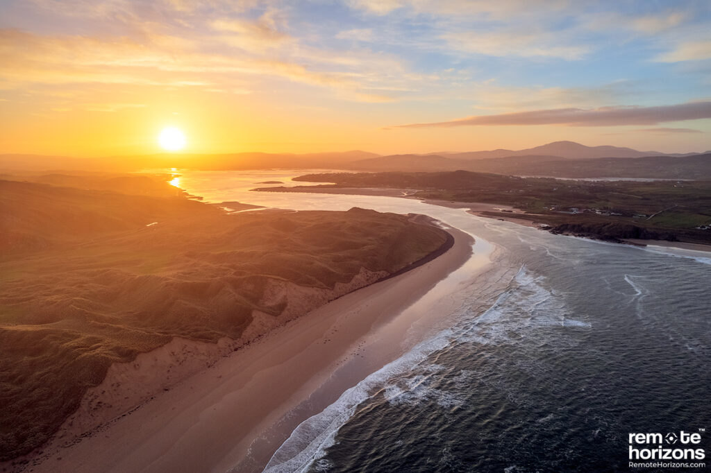 A high dynamic range sunset photograph taken with a DJI Air 2s in Donegal, Ireland